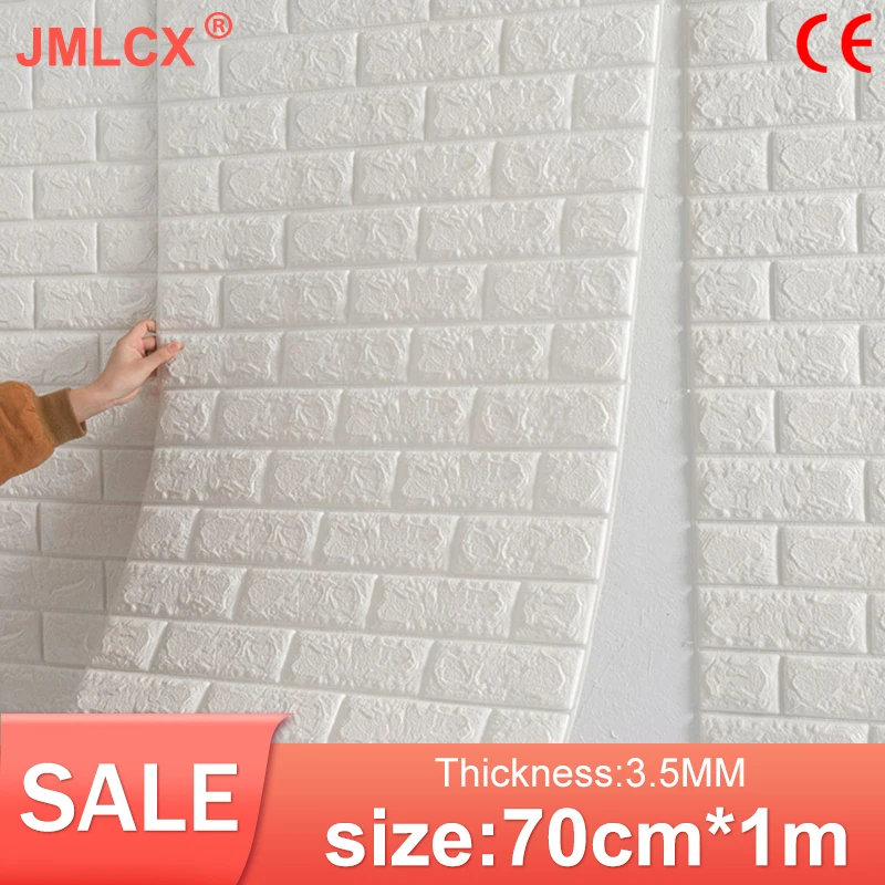 

70cm*1m3D Self-Adhesive Wallpaper Continuous Waterproof Brick Wall Stickers Living Room Bedroom Children's Room Home Decoration