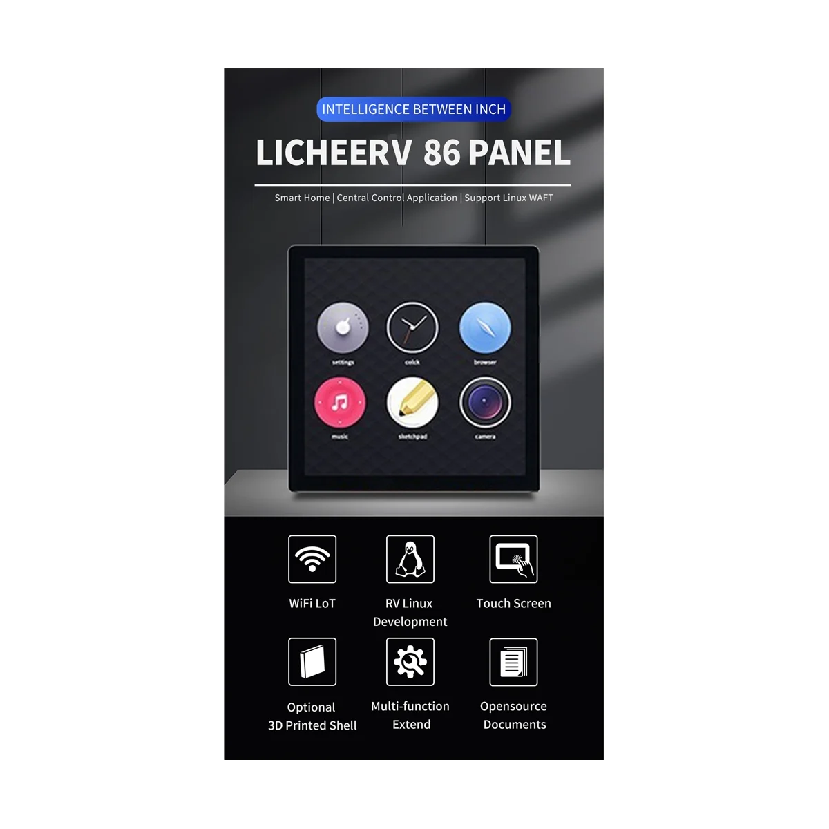 

For Sipeed Lichee RV 86 Panel Smart Home Central Control 512MB RAM D1 Development Board Linux with 4 Inch Touch Screen