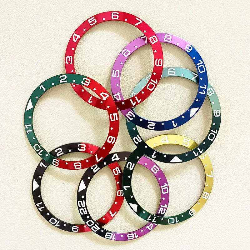 Aluminum Ring GMT Diver's Style Watch Bezel Insert Fits 40mm Men's Watch Cases Replace Accessory 38mmx30.5mm Diving Bezel Ring