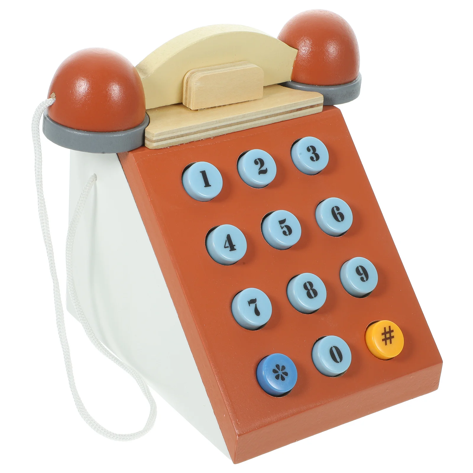 

Wooden Phone Toy Telephone Plaything Small Photo Props Vintage Number Cognition Simulated Kids Toys