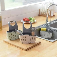 kitchen utensils sink double drain bag storage rack for sponge soap holder pool storage supplies hanging basket drain rack