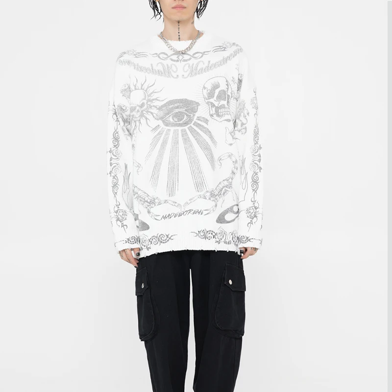 Новинка 2022 осенне-зимний вертикальный пуловер в стиле ретро мужской уличный