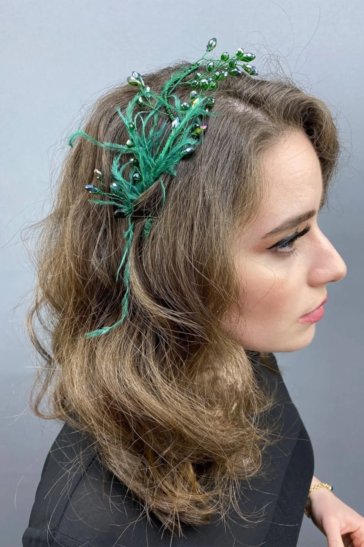 

Bridal Accessories Feathered Crystal Bridal Hair Turban Accessory Wedding Handmade For Bride And Bridesmaids