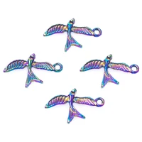 20pcslot rainbow color swallow flying bird animal wings spring tree charms metal pendant for jewelry diy making accessories