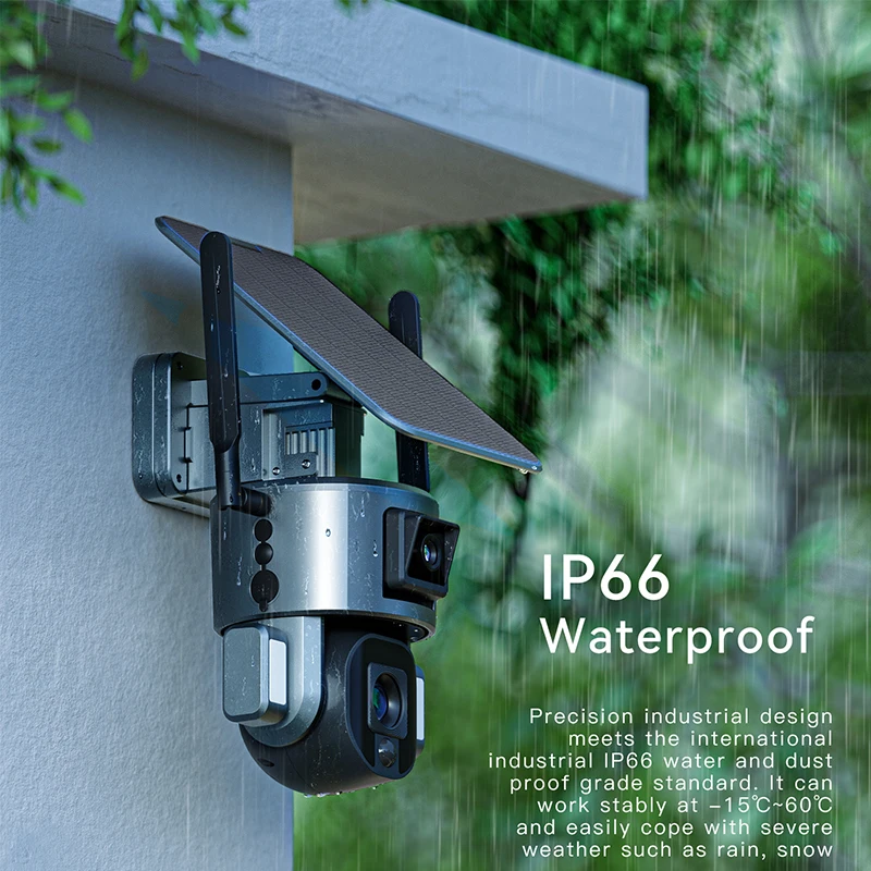 Продажа Солнечная камера с двойной камерой Y5, беспроводная, 4G/Wi-Fi, 4X/10X, оптический зум, HD, двойной разъем, двухсторонний голос, ночное видение, уличная...