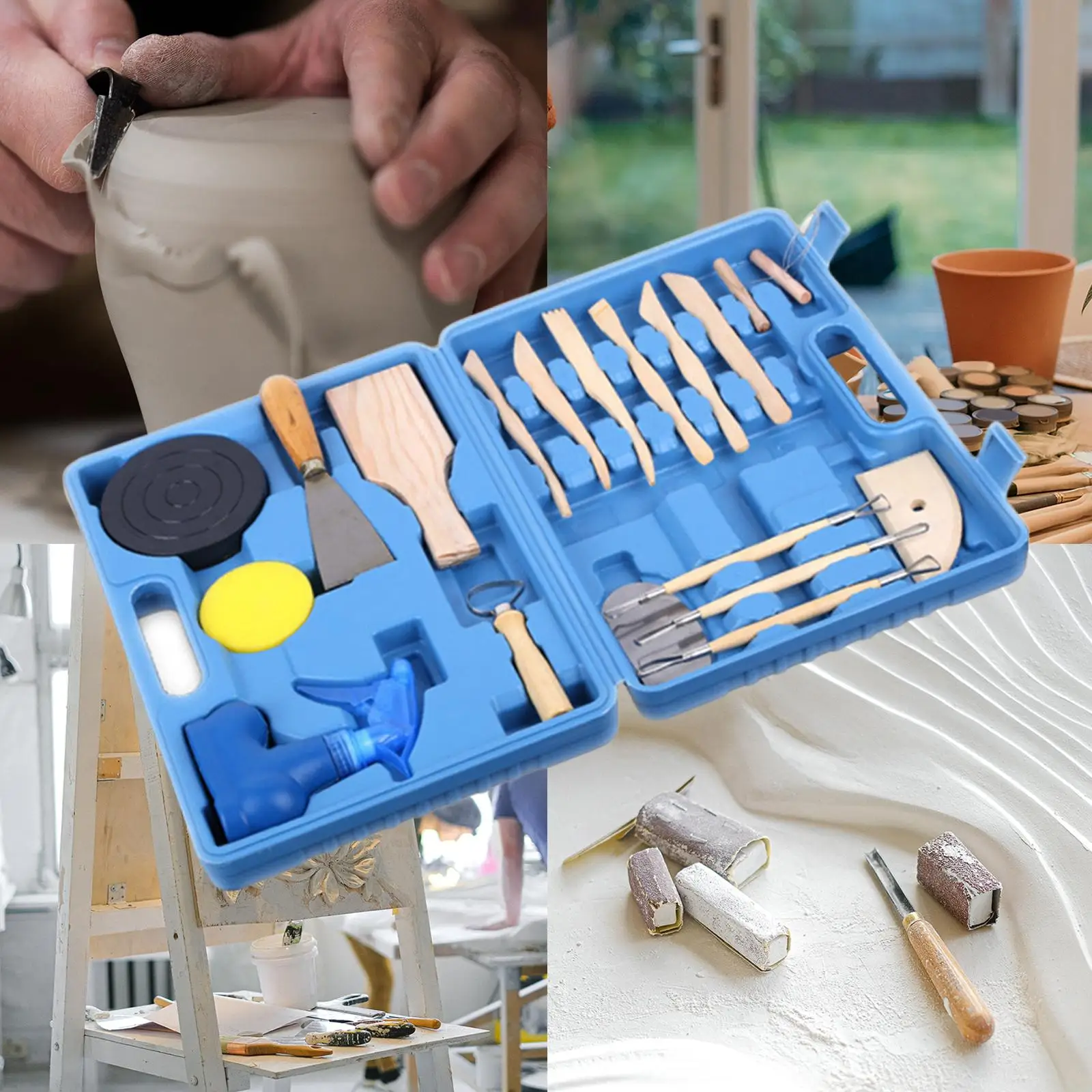 

12 Pieces Modeling Spray Bottle Scraper Clay Sculpting Tools Set Crafts Kit