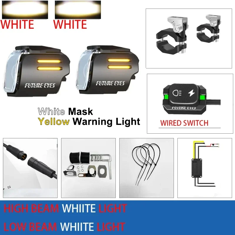 

Future Eyes UF1 Viper Мотоциклетный прожектор Assist Светодиодный светильник дальнего и ближнего света Roadlaying Assist Light Ультра яркая фара