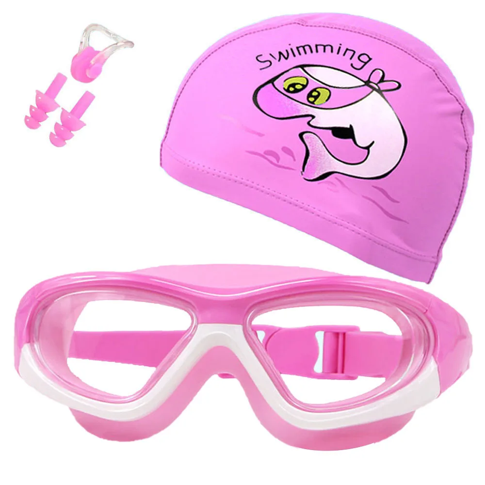 

Children Kids Teenagers Adjustable Swim Eyewear Eye Glasses Eyeglasses Sports Swimwear W/ Ear Plugs & Nose Clip Swimming Goggles