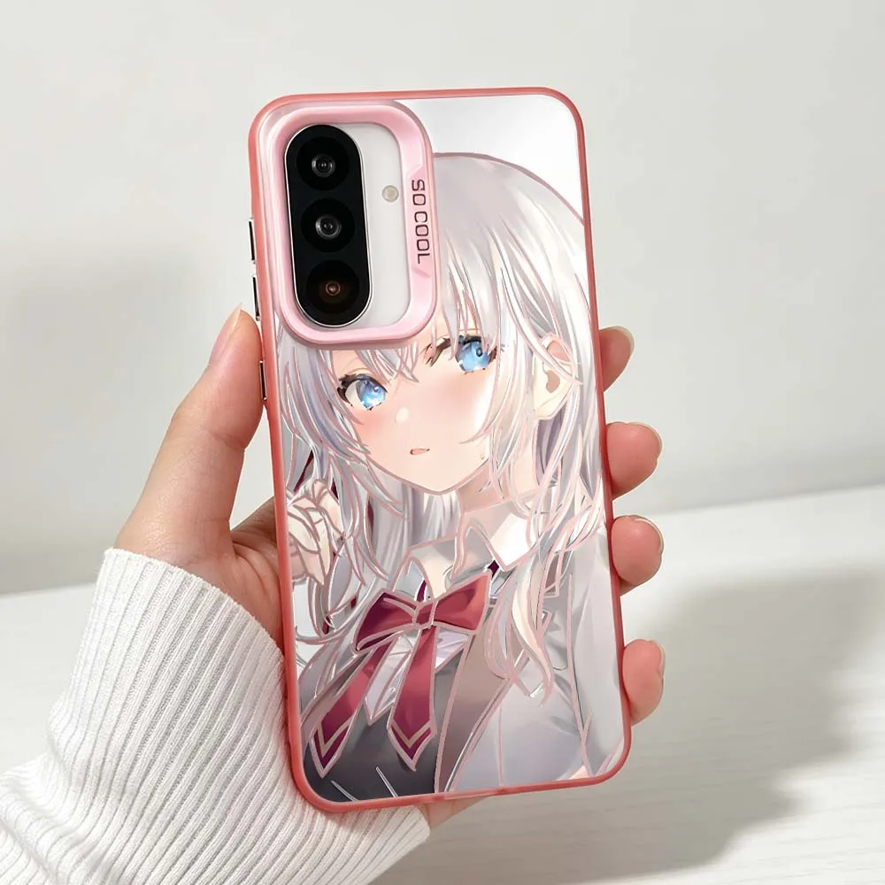 Фото Милый аниме-чехол Alya Soft для Samsung Galaxy A06 A07 A16 A14 A22 A25 A26 A33 A35 A36 A55 A56 M55, цветной серебристый. №4