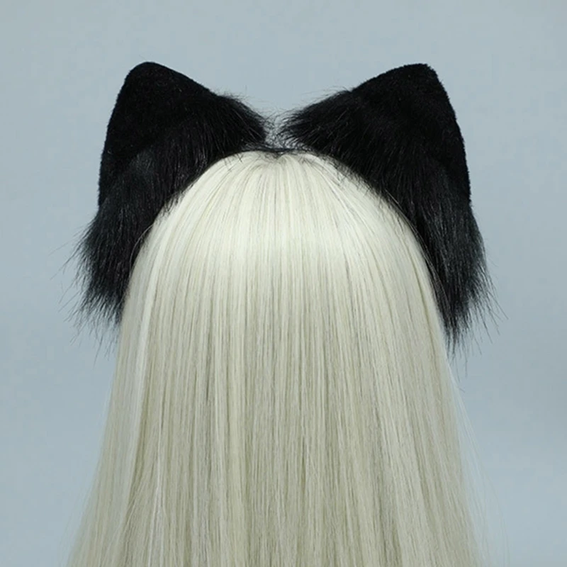 Повязка на голову с искусственными кошачьими ушками костюм для косплея обруч