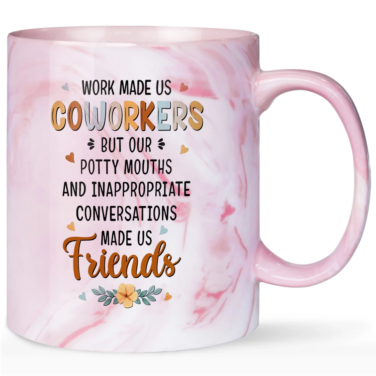 Керамическая кружка из розового мрамора для женщин коллег подарок США кофе или