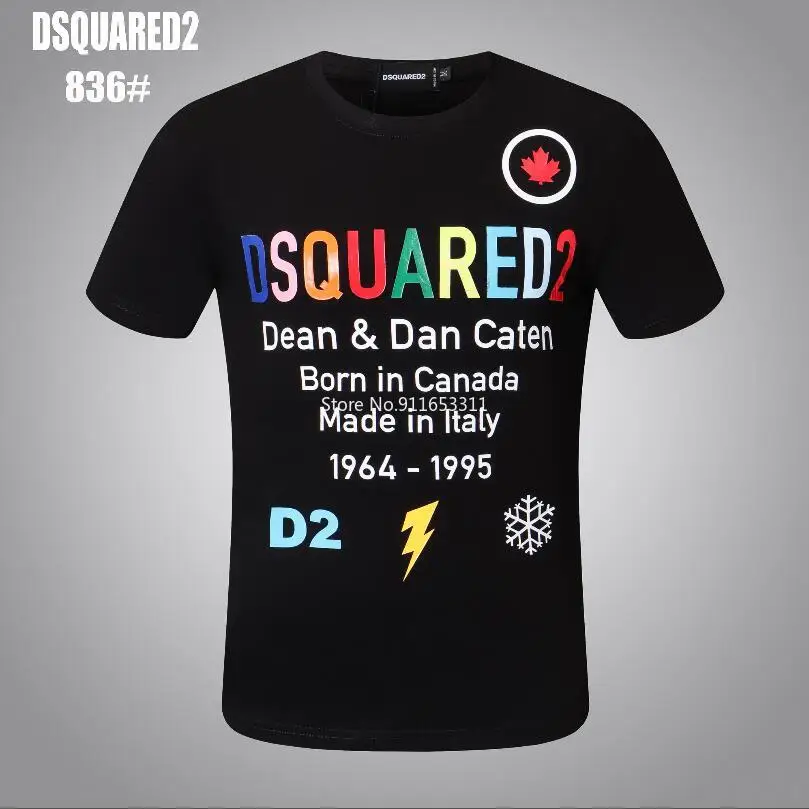 

Top Cloth Brand Dsquared2 Cotton Letter Print Tee Tops Shirt Men Casual Letter T-shirt Clothing Size M--3XL