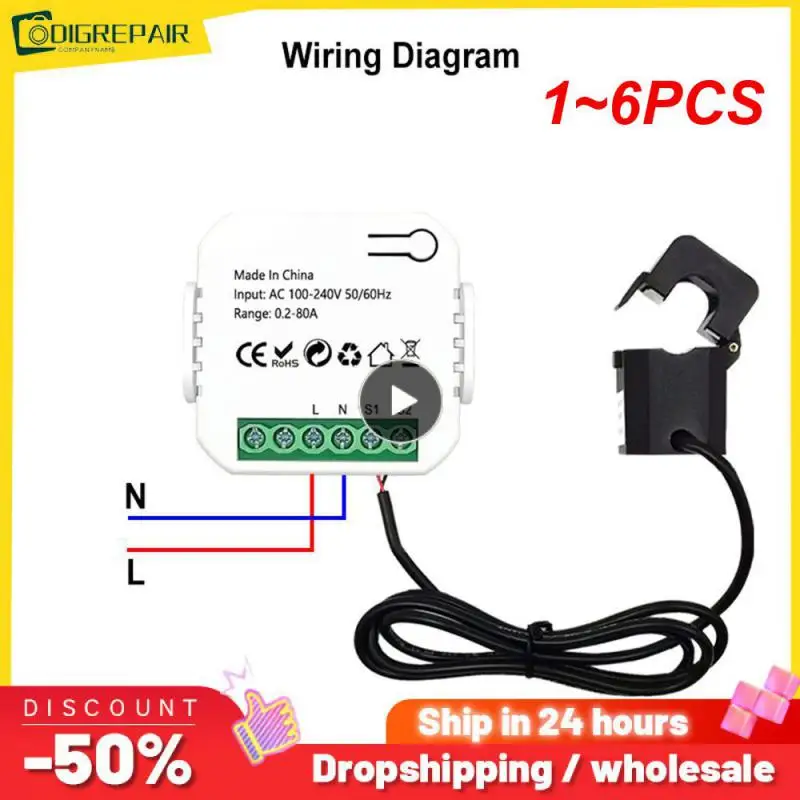 

1~6PCS Tuya Smart ZigBee Socket Switch Module KWh Meter Energy Monitor Timer 16A Overload Protect Support Google Home Alexa