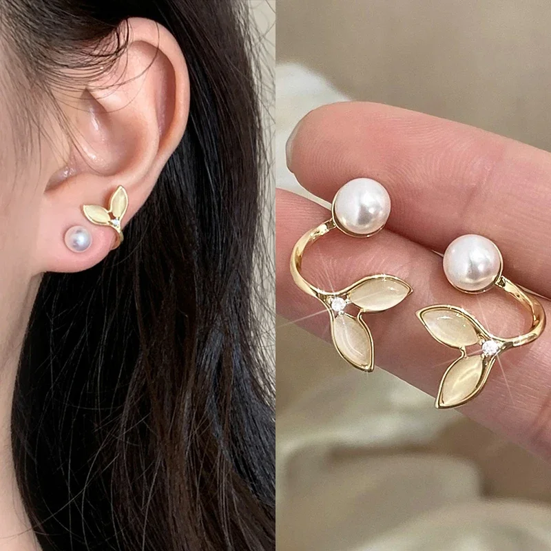 Очаровательные серьги из стерлингового серебра 925 пробы с цирконом и жемчугом