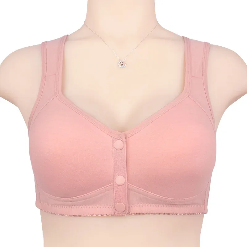 Фото Gobetter 36-52 BCD, нижнее белье на пуговицах спереди, бюстгальтер для женщин, мягкие хлопковые бюстгальтеры среднего возраста без стального кольца, бюстгальтер пуш-ап №3