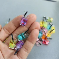 toy water fruit tea bottle simulation acrylic epoxy diy earrings key pendants home resin decoration accessories for living room