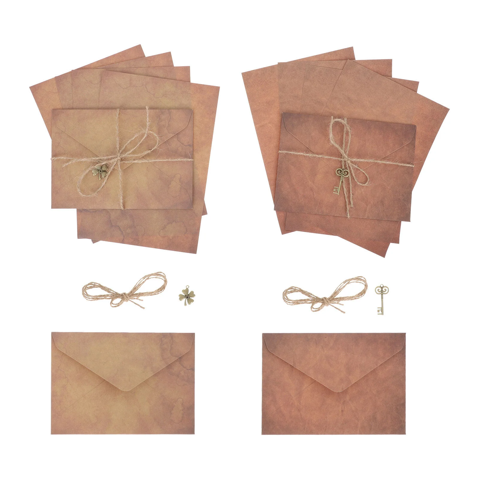 

2 Sets Kraft Paper Valentine Vintage Writing Accessories Festival Accessory Metal Letter Household Envelopes