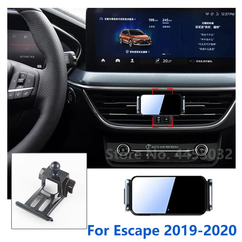 

Automatic Clamping Car Mobile Phone Holder For Ford Escape Kuga Fixed Base With Rotatable Bracket Accessories 2017-2021