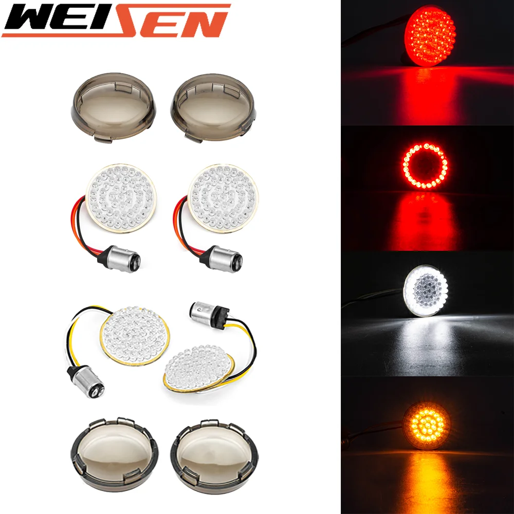 

Front & Rear LED 1157 Turn/Brake Signal Light w/ Cap For Harley-Davidson Dyna Fatboy Sportster 1200/883 Motorcycle Accessories