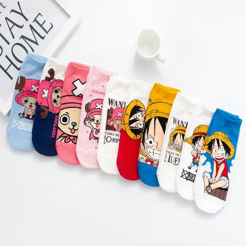 

Anime Monkey D.Luffy Chopper Sock Adult Cartoon Cosplay Props Printed Women's Ankle Socks Cotton Knitting Spring Summer Girl Sox