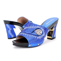 dew fashion hollow out open toe pumps decorated with rhinestone ladies shoes and sandals low heels nigerian women party pumps