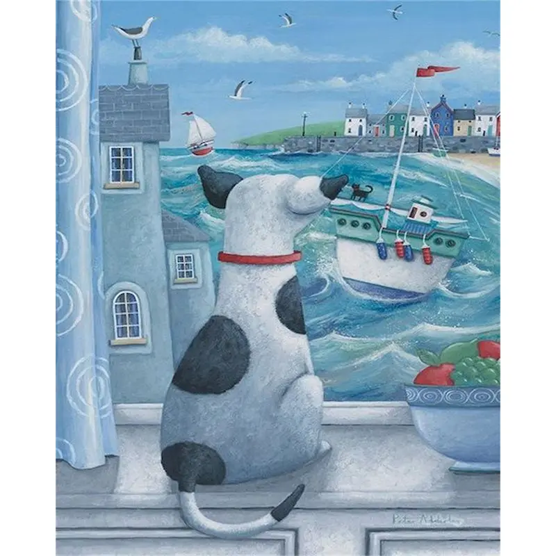 

GATYZTORY 60x75cm Oil Painting By Numbers Kits For Adults Hand Painted Diy Gift Animal Dog Coloring Paint By Number Home Decor A