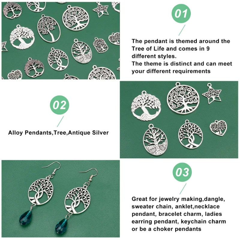 54Pcs Tibetan Style Alloy Pendant Mixed Shape Hollow Metal Charms for Jewelry Findings Making Earring Necklace DIY Crafts