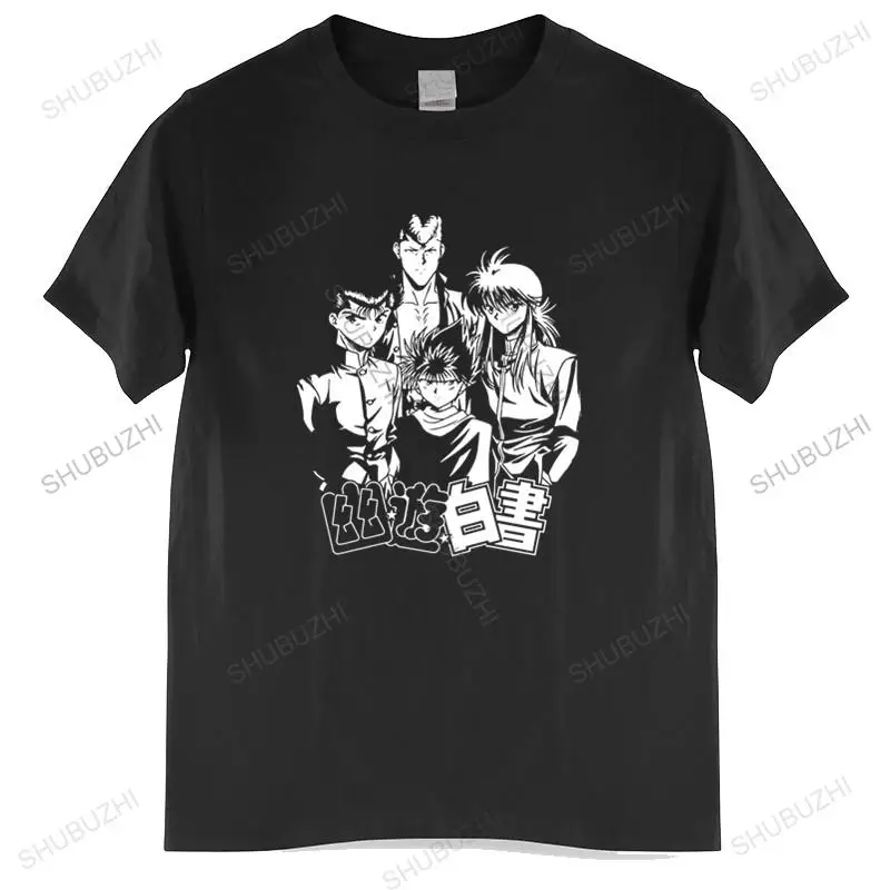 New Arrived Mens t shirt Manga Yu Hakusho T Shirt Yusuke Urameshi T-shirt Kazuma Kuwabara Tee Euro size