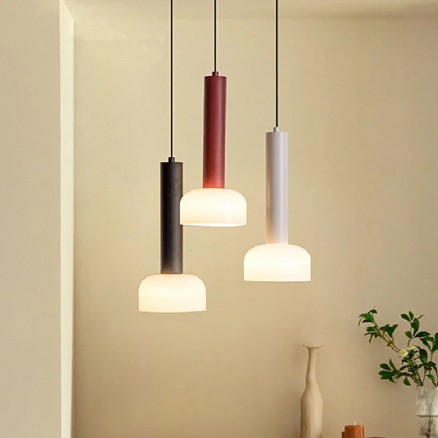 

Скандинавский подвесной светильник, минималистичный длинный светильник в скандинавском стиле, разноцветсветильник, желтый, красный, для к...