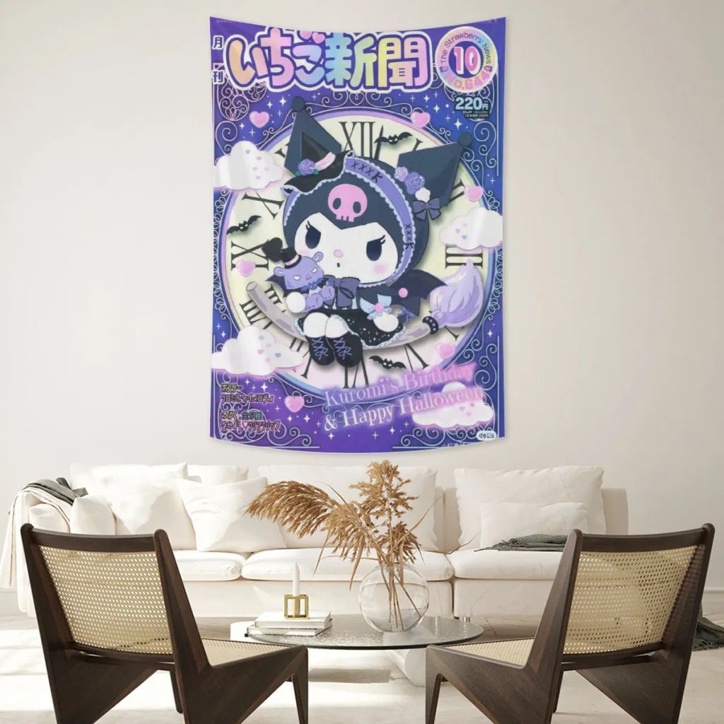 Милый аниме Sanrio Hello Kitty Kawaii гобелен декор комнаты эстетическое украшение дома