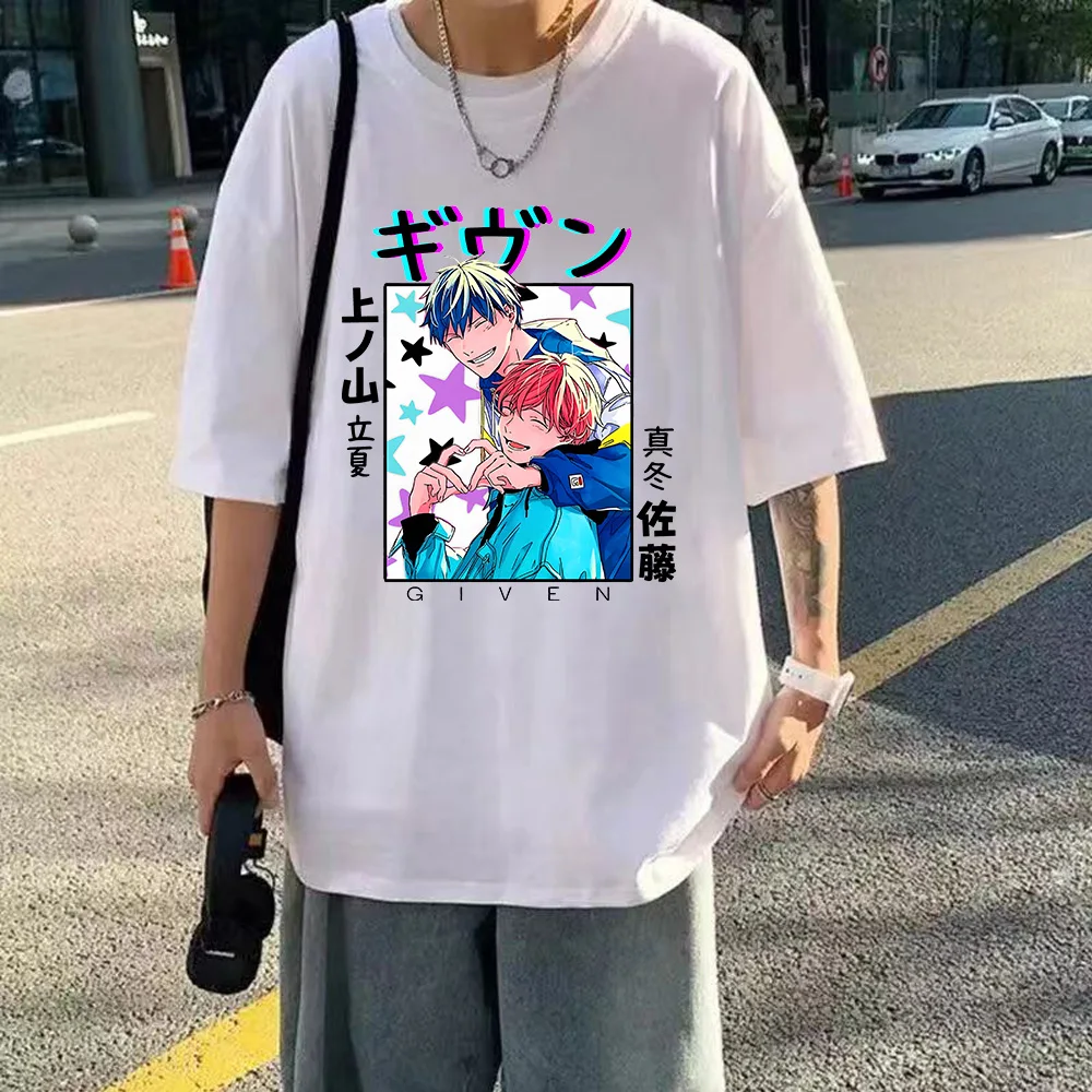 90s Given T Shirt Men Anime Sleeve Yaoi Bl Given Given Yaoi Japanese Manga T-shirt Cartoon Graphic Tees Short Sleeve 100% Cotton