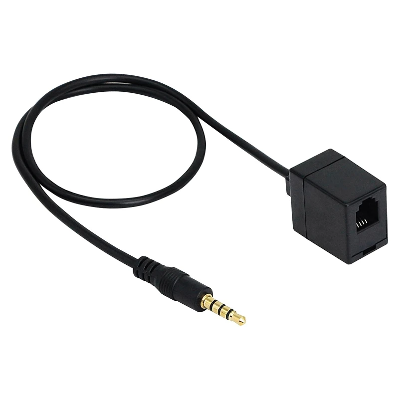 

3.5mm Male TRRS To For RJ9 4P4C Female Adapter Cable Extension Wire Cord