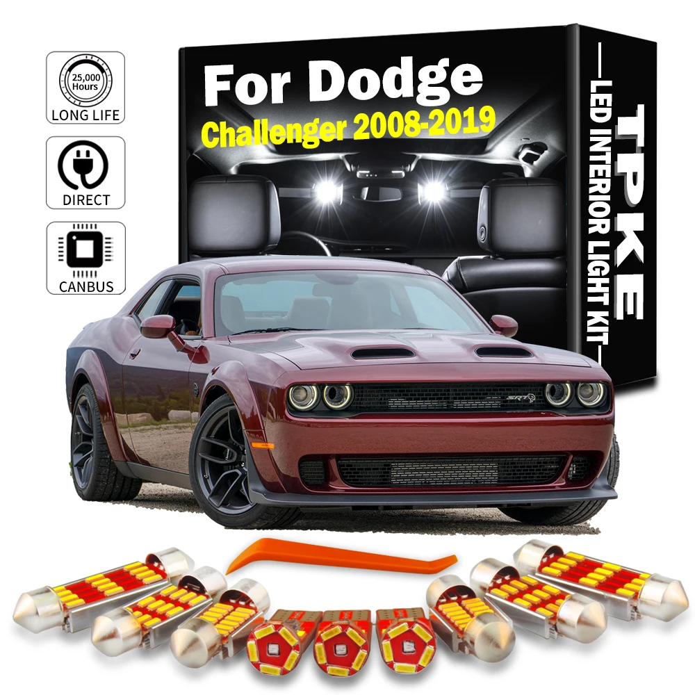 TPKE Canbus Car Accessories Error Free LED Interior Light Kit For Dodge Challenger 2008-2018 2019 Map Dome License Plate Lamp