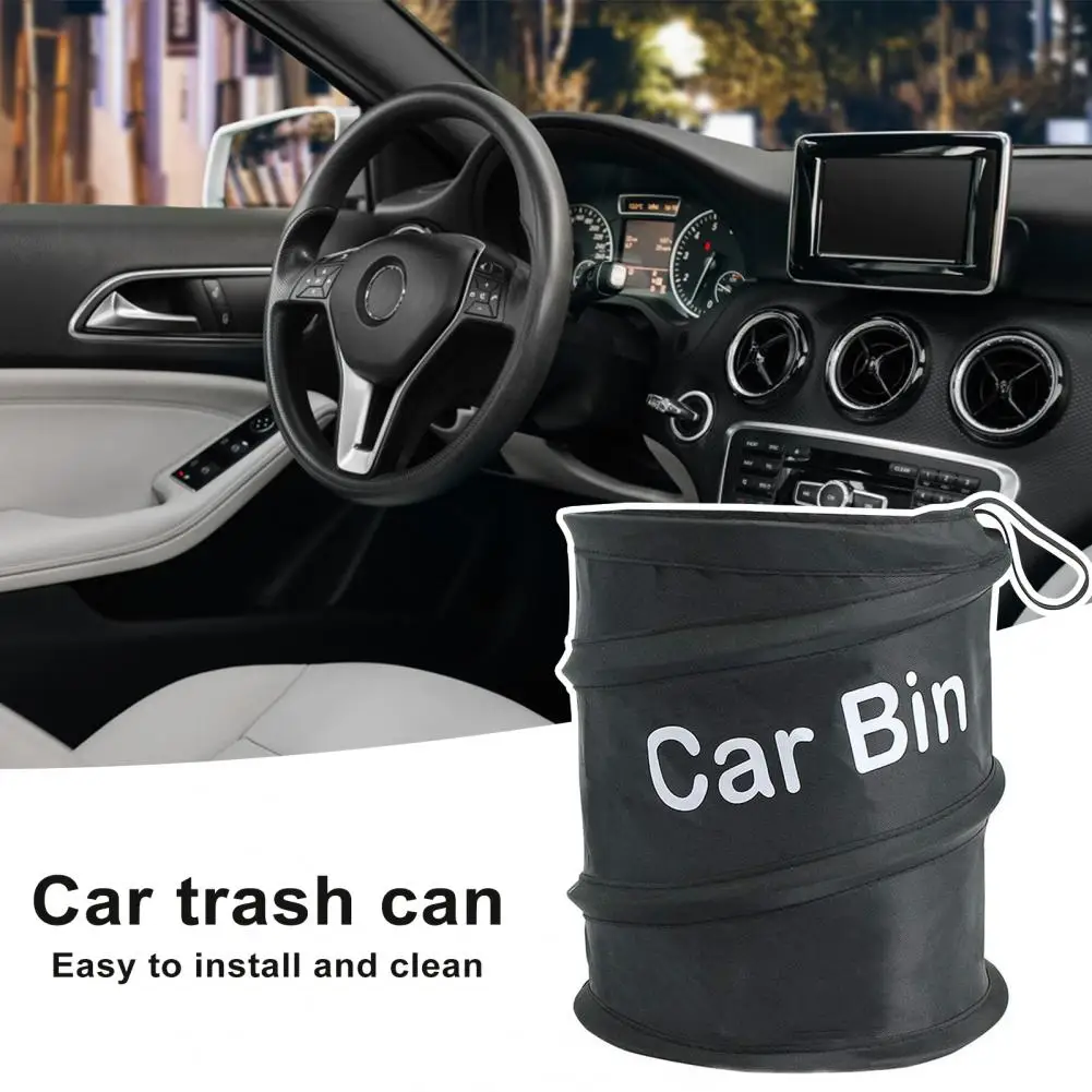 

Foldable Camping Trash Portable Folding Car Back Seat Trash Reusable Lightweight Oxford Cloth Bin for Camping Fastener Tape