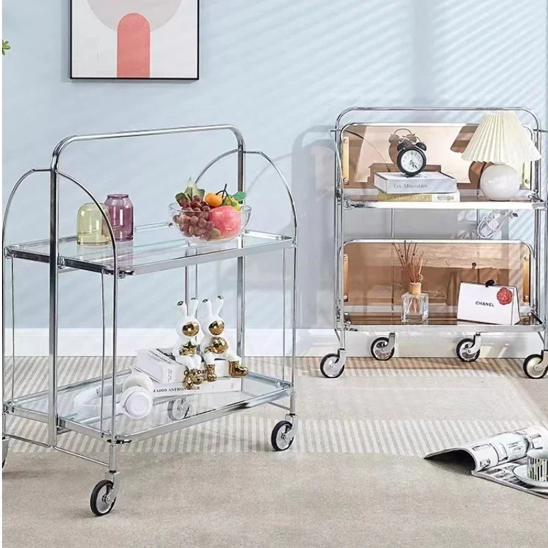 Фото Для Lamunlicher Glas-Beistelltisch Moderner прозрастер Couchtisch Klappwagen mit Rollen Ecklagerregal Wohn Voibel №2
