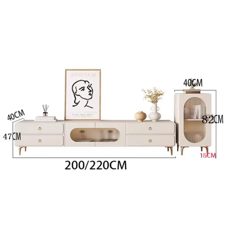 Кремовый стиль подставки для телевизора развлекательный центр шкаф хранения