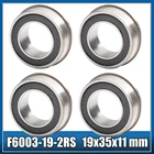4 шт. F6003 F6003RS подшипник F6003-19-2RS 19x35x11 мм ABEC-1 фланцевые шарикоподшипники F6003-RS колесо садовой тележки подшипник