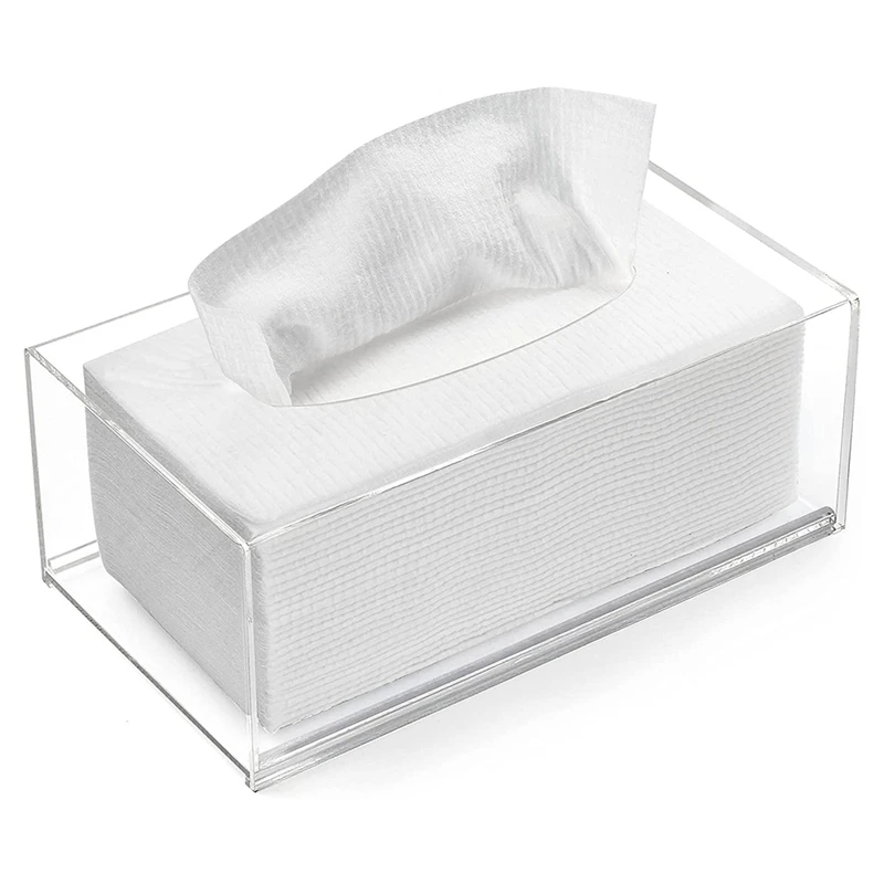 

Acrylic Tissue Box Holder Tissue Box Rectangular Bathroom Countertop Office
