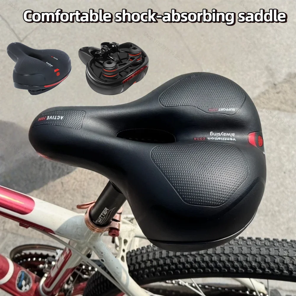 Women's Men's Dual Shock Absorbing Bike Seat, Comfortable Thickened Super Soft Mountain Bike Seat, Universal Bicycle Accessories