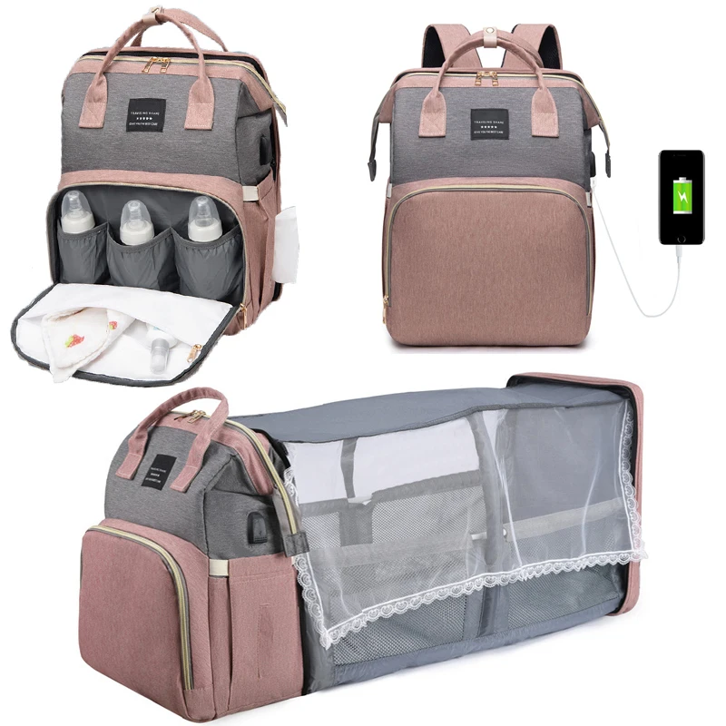

Diaper Bags Moms Backpack Multifunctional Baby Bed Bags Maternity Nursing Handbag Stroller Bag Nappy Large Capacity Mummy Bags