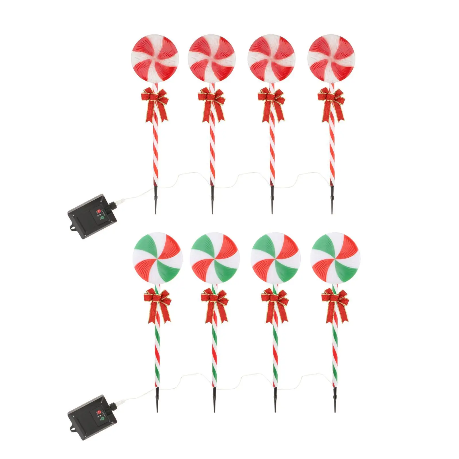 

4Pcs Solar Candy Cane Lights Outdoor Christmas Patio Walkway Xmas Garden Ground Stake Landscape Christmas Pathway Lights Decor