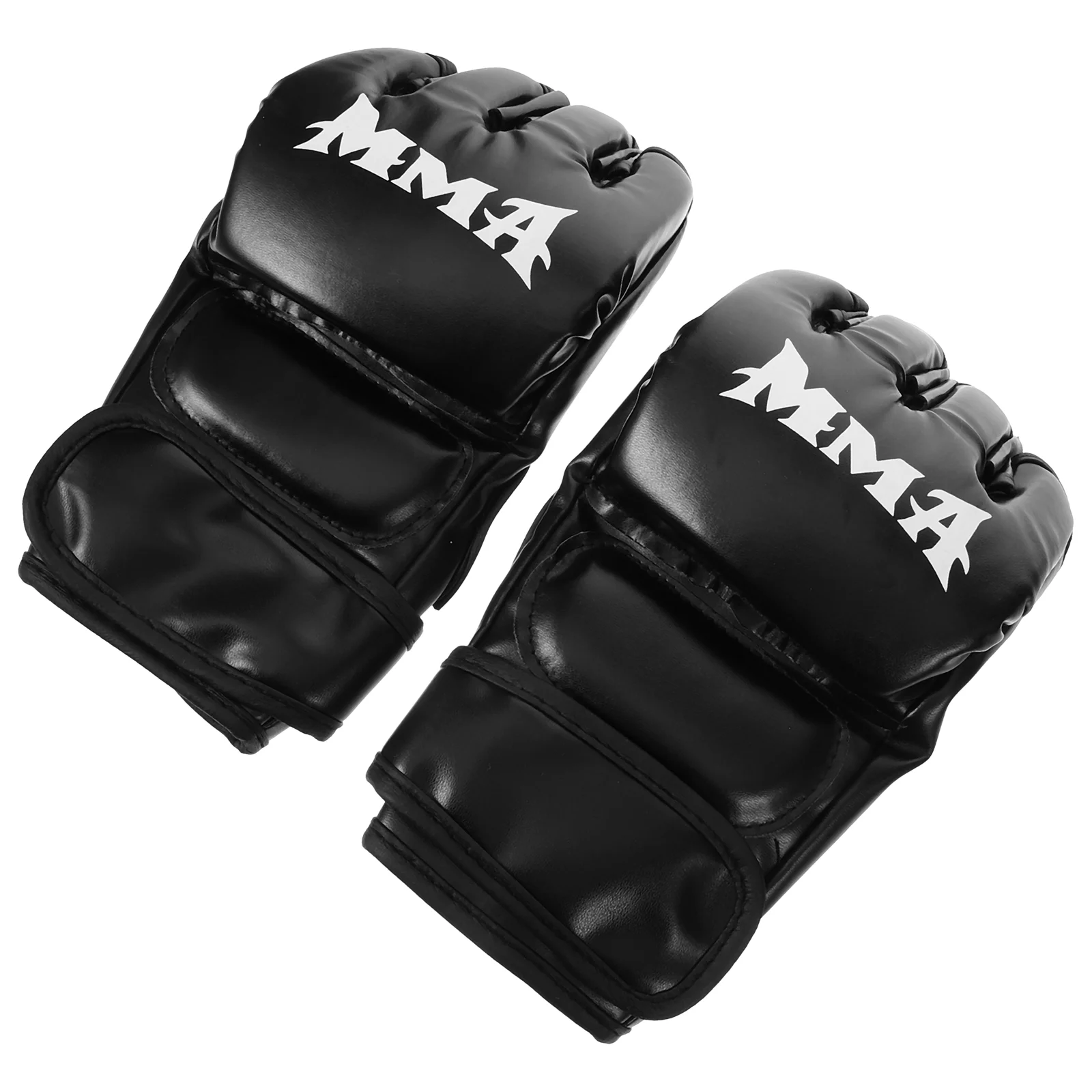 

Тренировочные боксерские перчатки Профессиональный кикбоксинг мужские спарринговые портативные черные полупальцы для женщин и женщин