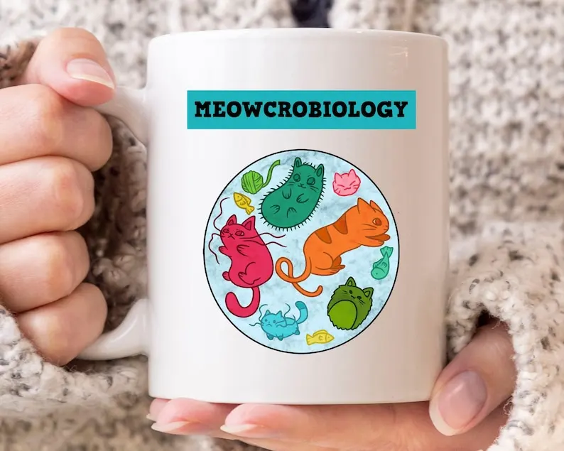 

Meowcrobiology Mug, Funny Cat Lover Coffee Cup For Biology Teacher Student, Microbiologist Mug For Biologist Scientist, Biology,