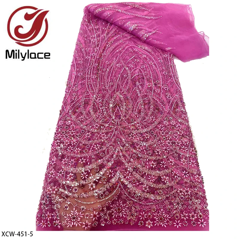 Африканская Тяжелая бисерная кружевная ткань французская Свадебная с блестками