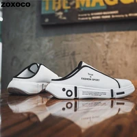 2022 new summer comfort casual fashion outdoor beach sports low tops breathable lightweight men half closed toe slippers zoxoco