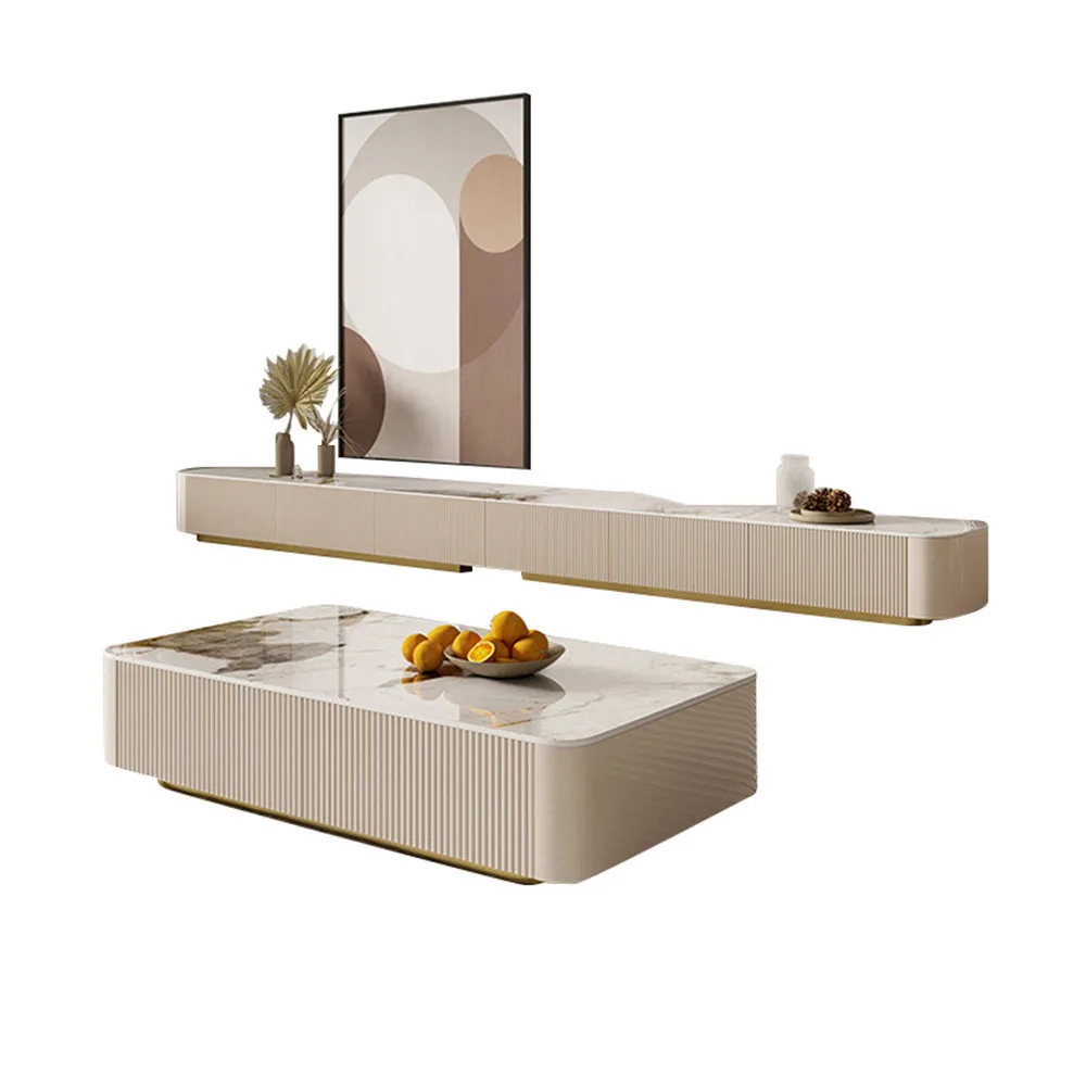 

Slate Tea Table Television Cabinet Modern Light Luxury Lengthening Combination Baking Varnish Lockers Floor Cabinet