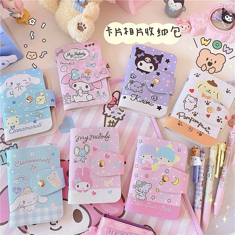 

Kawaii Sanrioed Kuromi My Melody Cinnamoroll двухсторонняя Милая банковская карта для хранения фотографий фотоальбом для девочек подарок в виде сердца