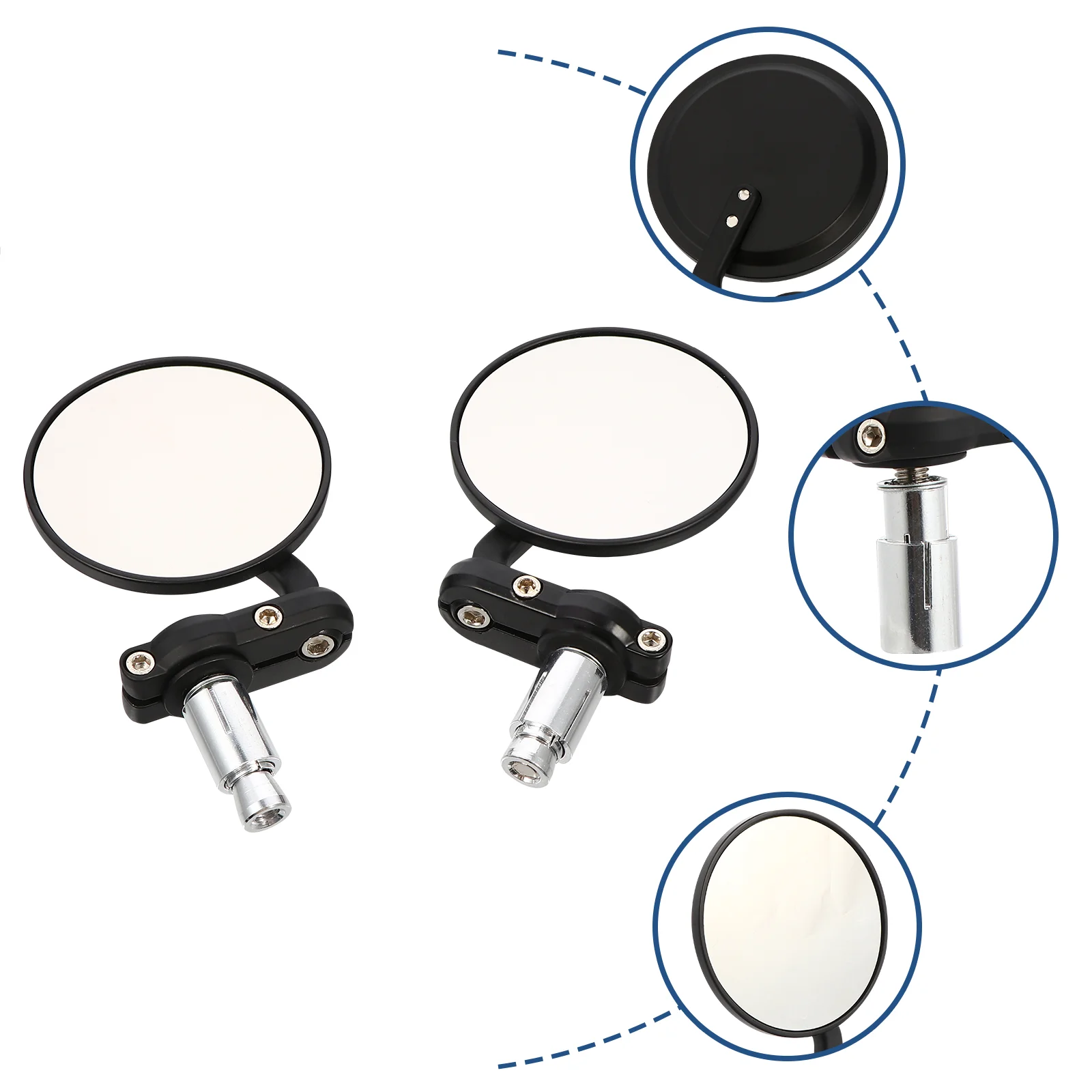 

Round Mirror Bicycle Mirror Motorcycle Reversing Round Rear View Mirrors Modified Handlebar Bike