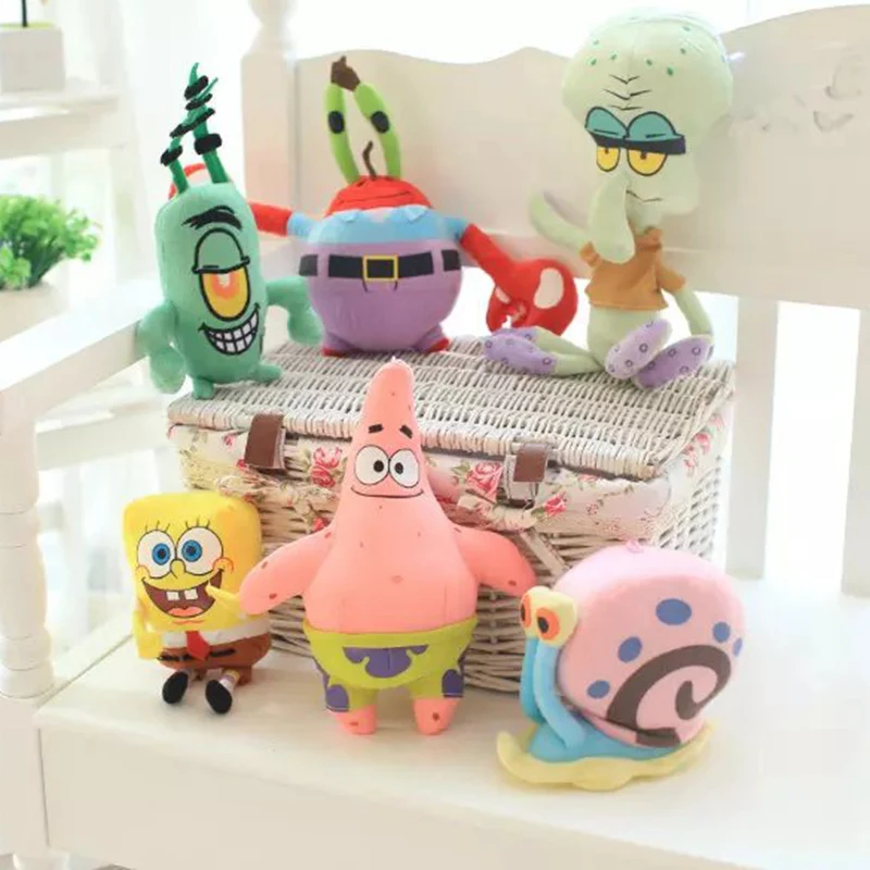 

Cartoon Anime Sponge Starfish Snail Crab Plush Toy Squidward Tentacles Patrick A Star Plush Toy Stuffed Animals Pillows Dolls