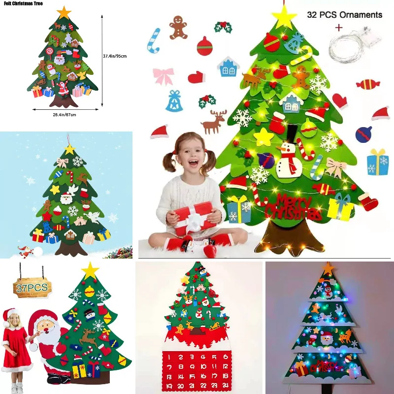 

Войлочные украшения для рождественской елки «сделай сам», домашние украшения 2022, рождественские подарки, Санта-Клаус, Новогодние аксессуар...